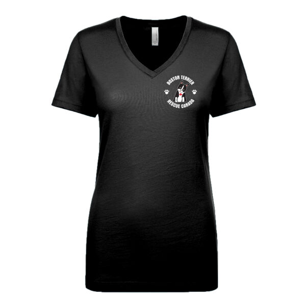 Ladies Terrier V Neck White Pocket Graphic  Thumbnail