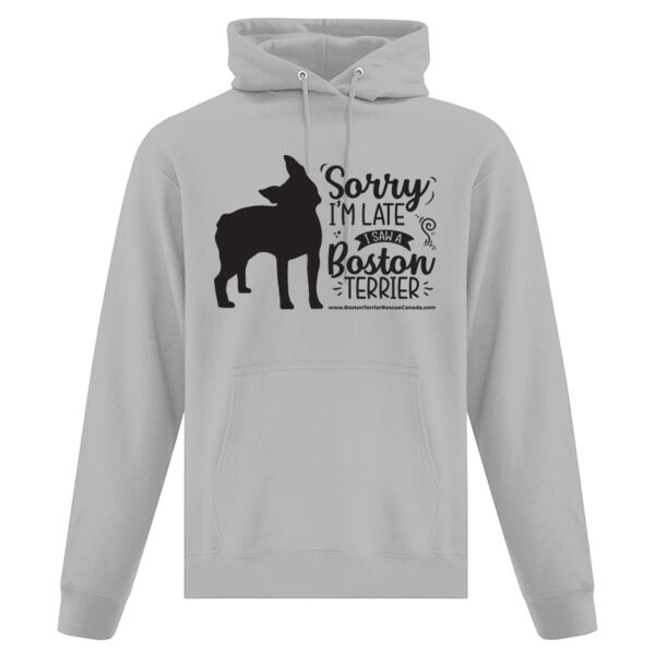 Sorry I'm Late Unisex Hoodie Black Graphic Thumbnail