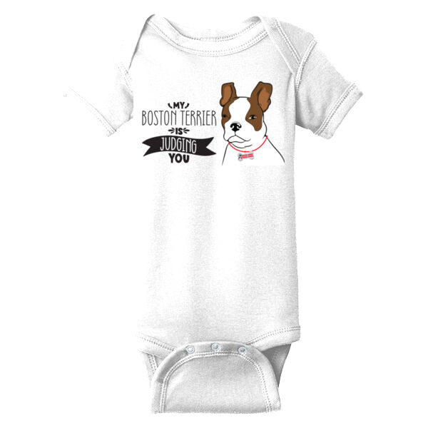 Judging Terrier Baby Onesie Dark Graphic Thumbnail