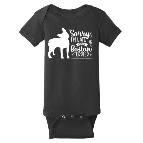 Sorry I'm Late Baby Onesie White Graphic Thumbnail
