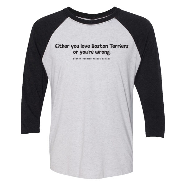 Either You Love BTs or You're Wrong Dark Graphic Unisex Baseball Tee Thumbnail