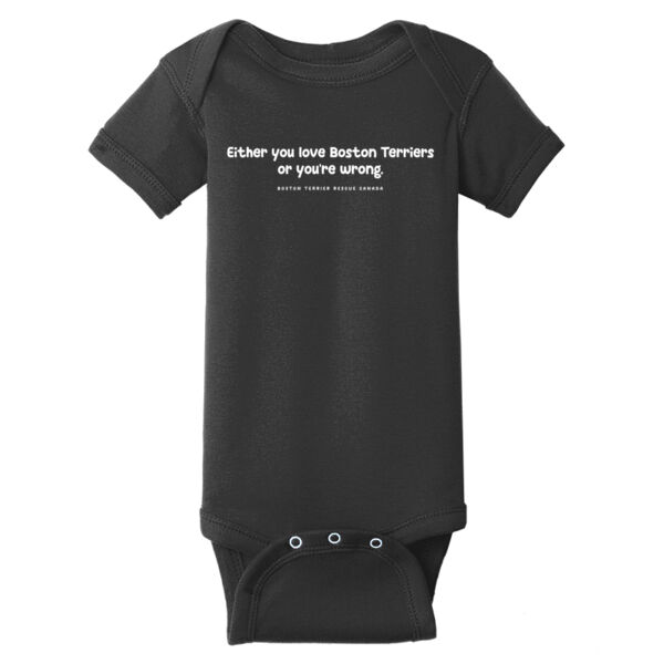 Either You Love BTs or You're Wrong Light Graphic Baby Onesie Thumbnail